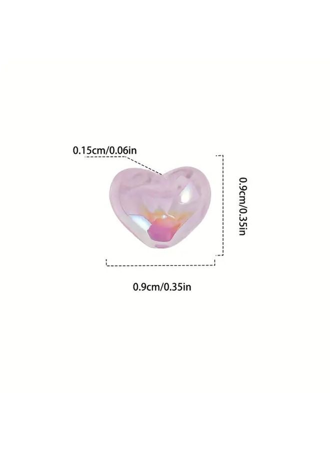 White Heart Shaped Iridescent Misty Dream Beads 30pcs For DIY Jewelry Necklace Earrings Crafts - Image 4